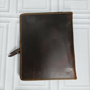 Nuevo Portafolio de Cuero Genuino Vintage en Oferta, con Estampado Floral, Cierre de Hebilla, Color Bronceado, Multiusos, para Todas las Temporadas, Uso Diario - Product Image 3