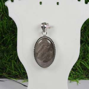 Pendentif en opale dendritique naturelle, vente en gros, plaqué argent sterling 925, pendentif ovale de créateur, lot en vrac pour la bijouterie - Product Image 4