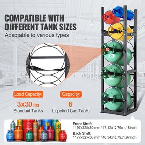 Rack per Serbatoi di Refrigerante con 3 Bottiglie Piccole da 30 libbre, Supporto per Cilindri 12.79x12.99x47.12 pollici per Altri Cilindri di Refrigerante - Product Image 2