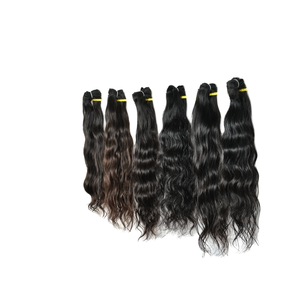 Venta al por mayor 100% negro natural de las mujeres de onda profunda indio Remy extensiones de cabello químicamente procesado cutícula alineada cruda paquete - Product Image 1
