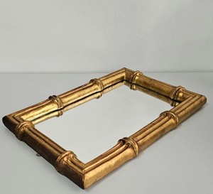 Vintage Italian Genuine Gold Leaf Faux Bamboo Mirror - Product Image 3