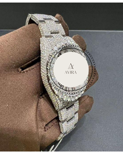 Montre en Moissanite de Qualité Supérieure pour Usage Quotidien Intensif, Bracelet Diamanté sur Cadran Blanc, Montres à Quartz en Stock Prêt à l'emploi - Product Image 6