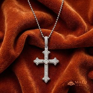 Pendentif Croix en Argent Sterling 925 avec Moissanite, Style Hip Hop Glacé, Collier Religieux, Bijou de Luxe pour Hommes et Femmes - Product Image 2