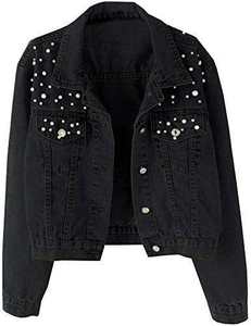 Blouson en jean de coton pour femme, manches longues, col court, couleur unie, coupe-vent, respirant, séchage rapide, décontracté, délavé - Product Image 6