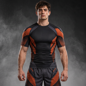 Custom Printed Short Sleeve <b>Swim</b> <b>Shirts</b> with Raglan Sleeves for Water Sports Brands and Apparel Wholesalers - Product Image 1