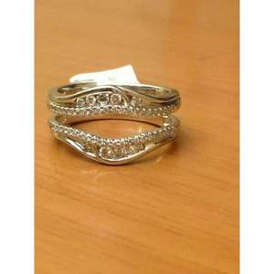 1.55 CT Round Cut <b>White</b> Lab-Created Diamond Enhancer Wedding Ring Guard <b>Wrap</b> 14k <b>White</b> Gold Plated - Product Image 2