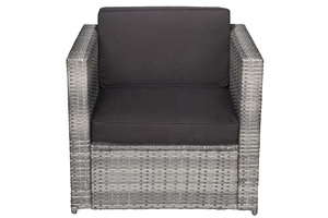Wholesale Outdoor Furniture All-Weather Modern Comfortable PE Rattan Wicker Steel Frame One Seat <b>Sofa</b> <b>Set</b> for Apartment Villa - Product Image 5