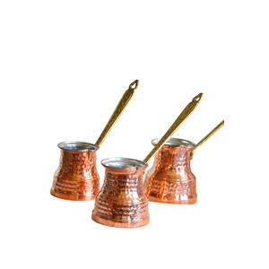 Handmade Engraved Copper Turkish <b>Coffee</b> Pot Cezve Traditional Ottoman Style Arabic Greek <b>Coffee</b> Maker Ibrik With Brass Handle - Product Image 2