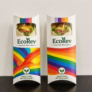 Eco-Friendly Biodegradable Pillow Shaped Catering Takeaway Packaging Box Shawarma Burrito Wrap Custom Takeout Disposable <b>Paper</b> - Product Image 2