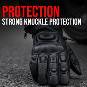 Gants de moto Samroz Sports en cuir véritable, respirants, écologiques, compatibles avec les écrans tactiles, antidérapants, pour hommes, toutes saisons - Product Image 6
