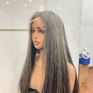 Pelucas de cabello humano de primera calidad, peluca de cabello gris, peluca de cabello liso vietnamita, extensión de cabello con cierre de encaje, color liso - Product Image 3