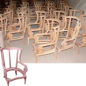 เก้าอี้แกะสลักเฟอร์นิเจอร์ที่ยังไม่เสร็จไม้มะฮอกกานีเก้าอี้กรอบไม้ห้องนั่งเล่นโซฟากรอบไม่มีสีไม่มีผ้า - Product Image 1