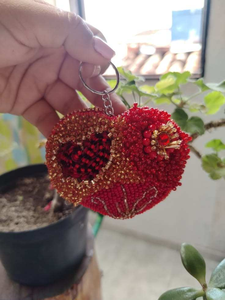 Blooming Beads Embroidery Keychain Handmade Beaded <b>Charm</b> <b>Keyring</b> Artisan Embroidered Keychain Pendant Floral Beadwork Keychain - Product Image 1