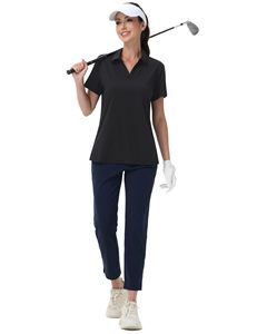 Camiseta Deportiva de Polo para Mujer, Manga Corta, Cuello en V, Secado Rápido, Protección Solar, para Golf y Tenis, Venta al Por Mayor - Product Image 6