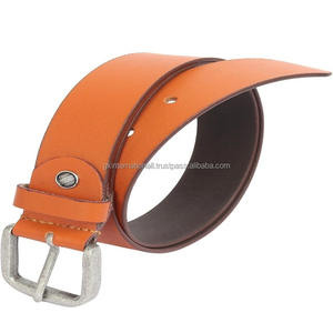 Ceinture décontractée classique en cuir de vachette pleine fleur faite à la main pour hommes avec boucle en laiton à épingle unique argentée antique ceintures pour hommes - Product Image 1