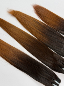 ผมตรงสีน้ำตาลออมเบรเวียดนามแบบเป็นมัด – ผมแท้ 100% เนื้อนุ่มลื่นตรงสวย ต่อผมแบบ Double Drawn - Product Image 5