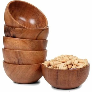 Sheesham <b>Wood</b> Traditional Geometric Design 3-Piece Nested Bowls Set Tabletop Use Wholesale - Product Image 4