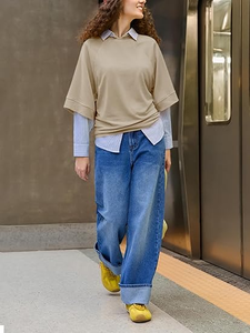 Sweat-shirt à col rond haut de gamme pour femme, le plus vendu, personnalisable OEM, vente en gros, manches trois-quarts, pull décontracté, fabricant de vêtements de mode - Product Image 6