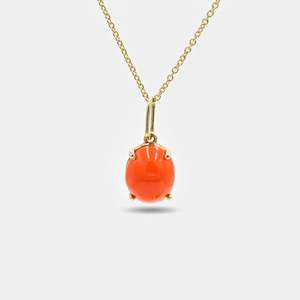Colgante de coral japonés, collar minimalista delicado, plata de ley 925, chapado en oro de 14k, joyería fina para mujer - Product Image 2