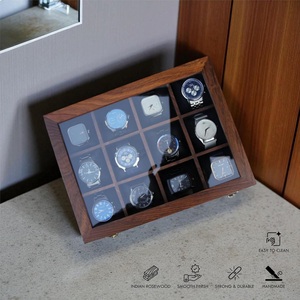AHTE MANUEXPO UR-065 Wooden Watch Box for Men & Women 12-Slot Timepiece Storage & Jewelry <b>Display</b> <b>Case</b> - Product Image 4