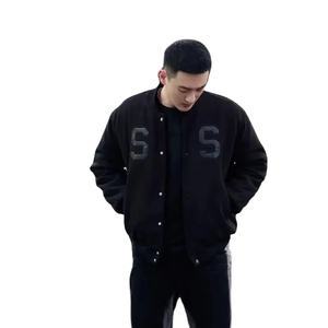 Gorra de béisbol negra de moda de calle de estilo americano de alta calidad chaqueta informal holgada de sensibilidad para hombres chaqueta de ropa de pareja - Product Image 1