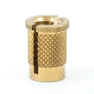 Insert moleté en laiton à haute durabilité, à sertir, non corrosif, avec filetage interne, pour fixation de métaux, plastiques et bois. - Product Image 1