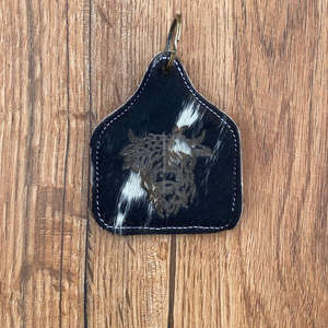 Venta al por mayor de llaveros con grabado láser de cuero de vaca de diseño personalizado de lujo llaveros de cuero genuino regalos promocionales - Product Image 3