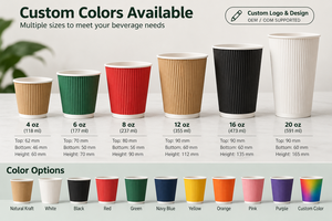 Gobelets ondulés en kraft de 6 oz pour restaurants et cafés – Tasses à espresso à emporter avec paroi ondulée isolante - Product Image 6