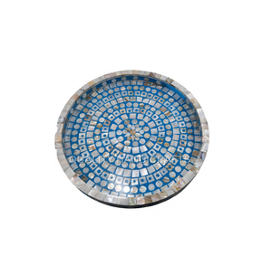 Meilleure conception nouveaux plateaux de service ronds en incrustation d'os et en nacre pour les ustensiles de cuisine des hôtels et des restaurants - Product Image 4