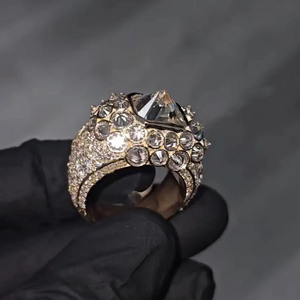 Anillo de Diamantes Moissanite con Corte Inverso Personalizado, Estilo Hip Hop, Chapado en Rodio, Plata de Ley 925, Unisex, para Hombre y Mujer, Regalos de Joyería - Product Image 2