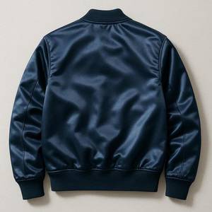 OEM Custom Men’s Premium Satin Bomber <b>Jacket</b> Lightweight Casual <b>Zip</b>-<b>Up</b> <b>Jacket</b> Private Label Manufacturer - Product Image 2