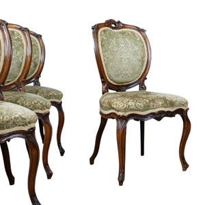 Chaise de salle à manger de luxe en bois sculpté, rembourrage en microfibre capitonnée, style antique, mobilier de maison pour villas et hôtels - Product Image 6