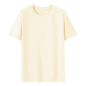 Camiseta de cuello redondo y hombros caídos de algodón puro, de color liso, holgada, para hombre y mujer, de 190g, con diseño de logotipo personalizado OEM. - Product Image 5