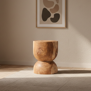 Dan Scandinavian Inspired Teak Seating <b>Stool</b> with Eco Finish for Apartment Lounge Bedroom Hotel Villa Commercial Interiors - Product Image 5