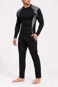 Vêtement de sport pour homme tendance à manches longues, anti-UV, à séchage rapide, en polyester et élasthanne écologiques, color-block, idéal pour les activités de plein air - Product Image 2