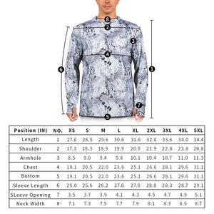 เสื้อตกปลาแบบยูนิเซ็กซ์ ไซส์พลัส แขนยาว พิมพ์ลายดิจิทัล UPF 50 ป้องกันรังสียูวี โพลีเอสเตอร์ แห้งเร็ว กันน้ำ ระบายอากาศ ป้องกันแบคทีเรีย - Product Image 6
