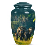 Urnes funéraires pour famille d'éléphants, pour cendres humaines, adulte, femme, style américain/européen, écologiques, design personnalisable (10 pouces)