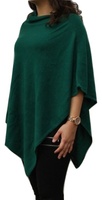 Poncho élégant et décontracté pour femme 100 % cachemire, col en V, longueur genou, confortable, tricot plat, design ODM, hiver, uni, simple, ample KMB