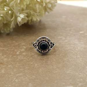Brass Handmade 925 Sterling Silver Black Onyx Oxidized Tribal Boho <b>Statement</b> <b>Ring</b> - Product Image 3