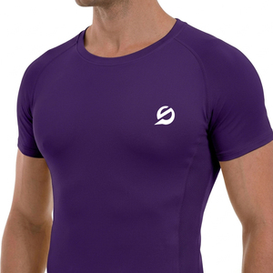 T-shirt de sport pour homme, coupe ajustée, manches courtes, uni, écologique, respirant, personnalisable - Product Image 5