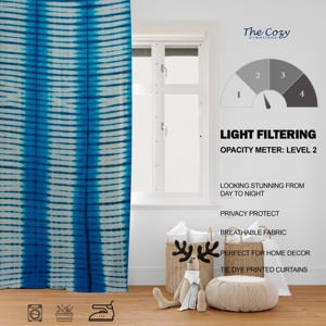 Rideau en coton imprimé tie-dye design moderne bohème pour chambre à coucher, vente en gros Inde - Product Image 6