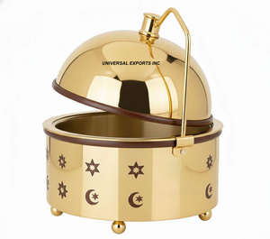 Nouvelle Chauffe-Plats Métallique Ronde de Luxe, Design Tendance, Nouvelle Casserole Décorative en Métal, Vente Chaude - Product Image 5
