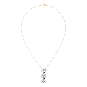 Bijoux de luxe en or blanc avec diamant naturel pour femmes de haute qualité 14K 18K plaqué or rose pendentif barre verticale pendentifs à breloque Rose - Product Image 5