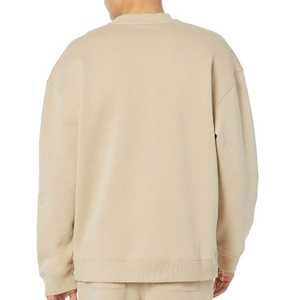 Sudadera Beige de Cuello Redondo para Hombre, Corte Regular, 100% Algodón, Felpa Francesa, Estilo Casual, Color Sólido, para Otoño, Estilo Moderno - Product Image 5