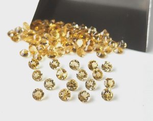 Natural Golden Citrine Round Brilliant Cut Loose Gemstone 5MM High Quality Faceted Citrine Cut Stone For Jewelry Making in Bulk - Product Image 3