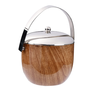 Seau à glace en bois et acier inoxydable, qualité supérieure, sur mesure, en bois naturel rond, meilleur prix - Product Image 1