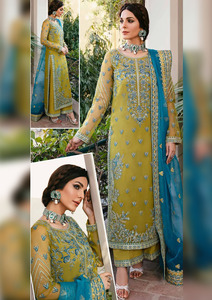 Élégant Salwar Kameez en Soie Brodé Bleu Marine, Coupe Ample Longueur Ras du Sol, Tenue de Mariage Indienne/Pakistanaise pour Femme, Toutes Saisons, Livraison Rapide - Product Image 6