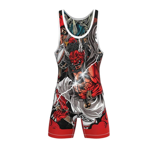 Vente en gros OEM – Nouveaux maillots de lutte pour hommes en polyester extensible 100 %, dernier design, style inédit - Product Image 1