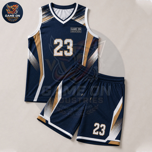 Men's Athletic Uniform Sleeveless Team Sportswear Breathable Quick Dry Training Apparel Custom Basketball Jersey Shorts Sets - Product Image 2