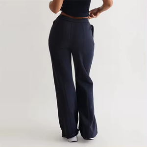 Women's Loose Fit Wide Leg <b>Drawstring</b> <b>Trousers</b> High Waist Baggy Sweatpants Zipper Pockets Casual Streetwear Lounge Joggers - Product Image 5